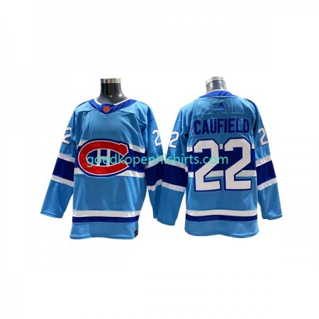 Montreal Canadiens Cole Caufield 22 Adidas 2022-2023 Reverse Retro Blauw Authentic Shirt - Mannen